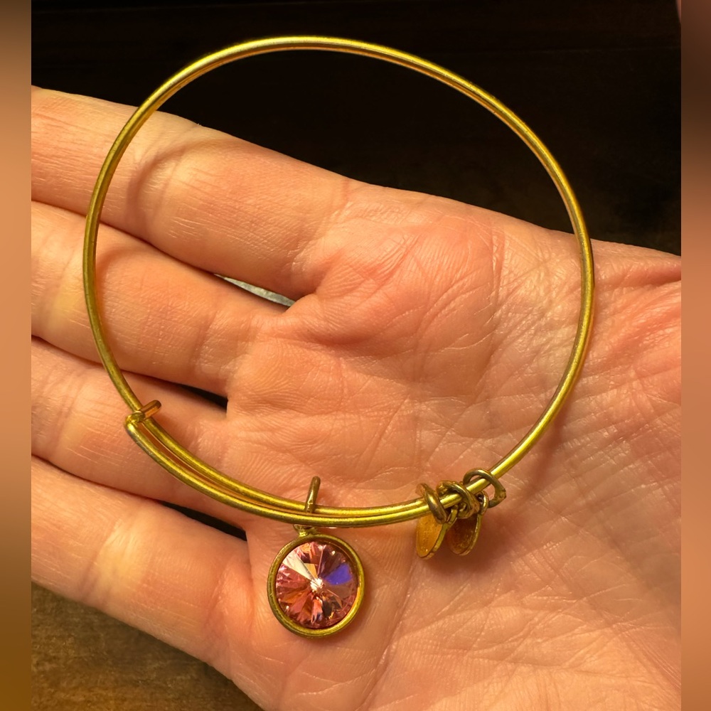 Alex and Ani birthstone bangle - October / pink